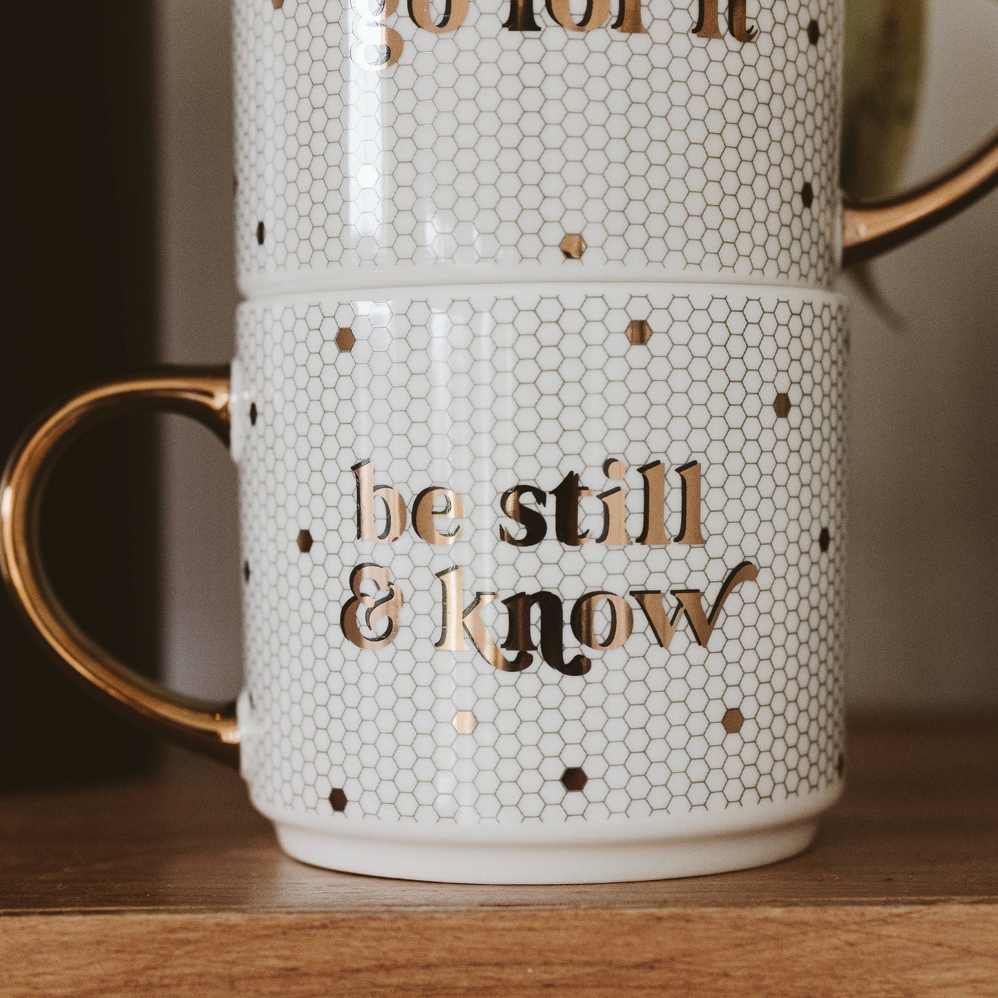 Be Still and Know Gold Tile Coffee Mug - Gifts & Home Decor