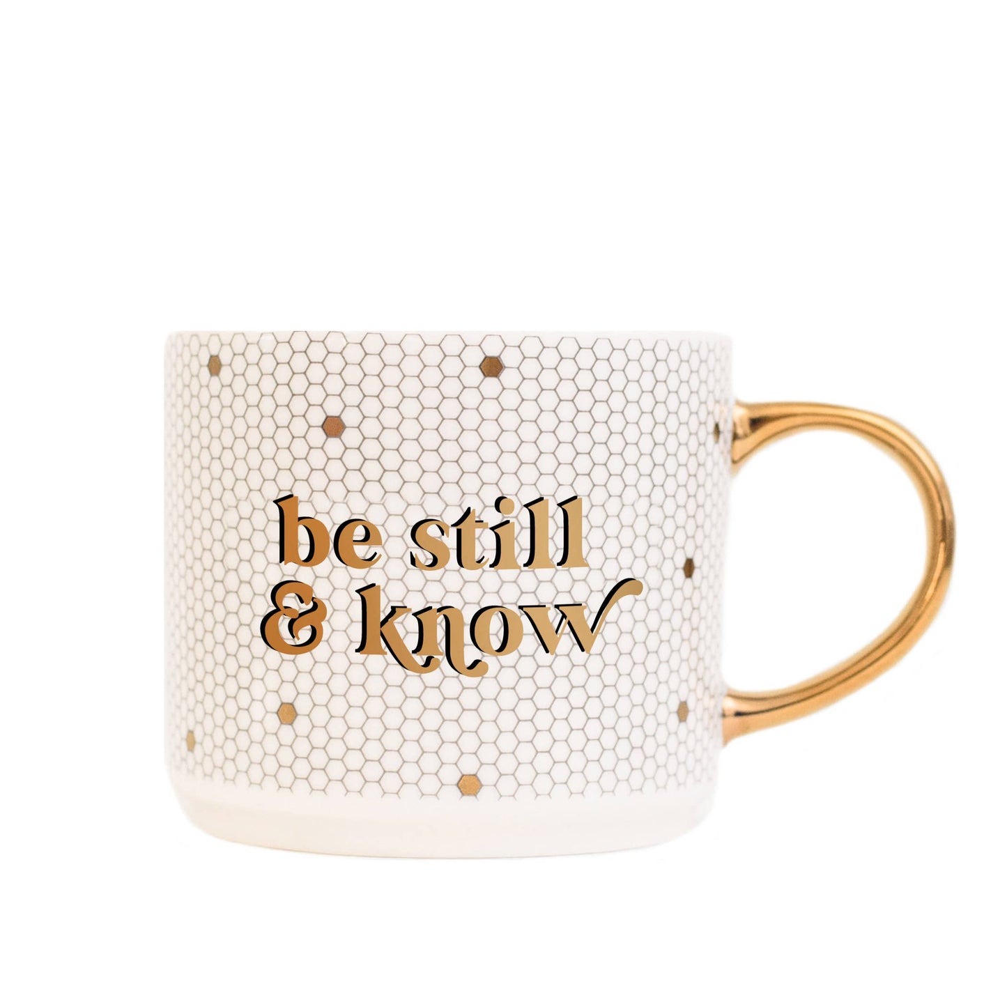 Be Still and Know Gold Tile Coffee Mug - Gifts & Home Decor