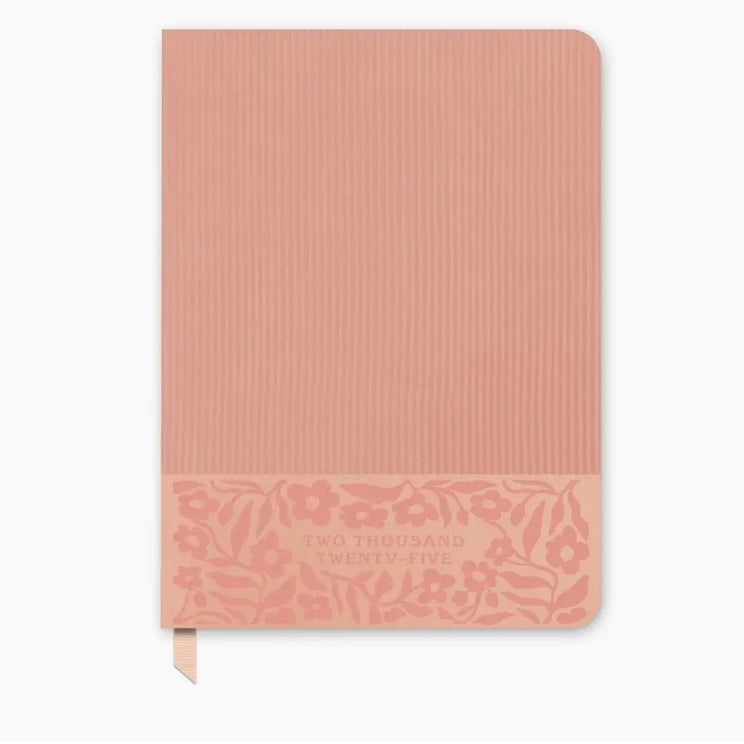 2025 Flowers On Rose Quartz Large Dual-Textured Planner