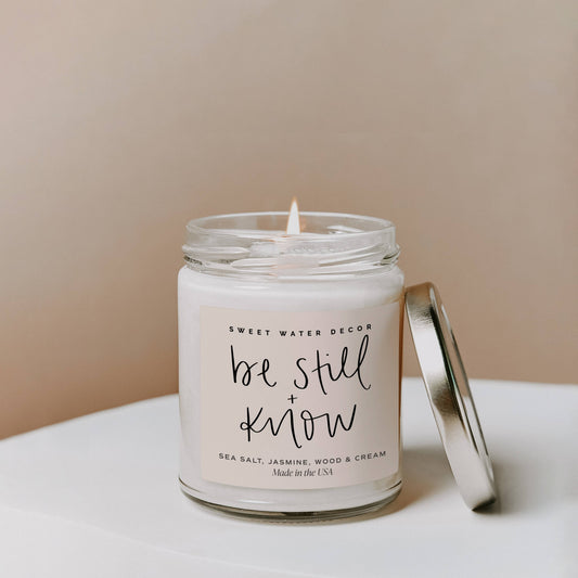 Be Still and Know 9 oz Soy Candle - Home Decor & Gifts